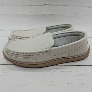 My Slippers‎ Moccasin Slippers Womens 9 Beige Leather Slip On Shoes 74468-05